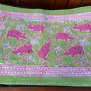 Vintage Pomegranate Pink (and green) Pig Placemats